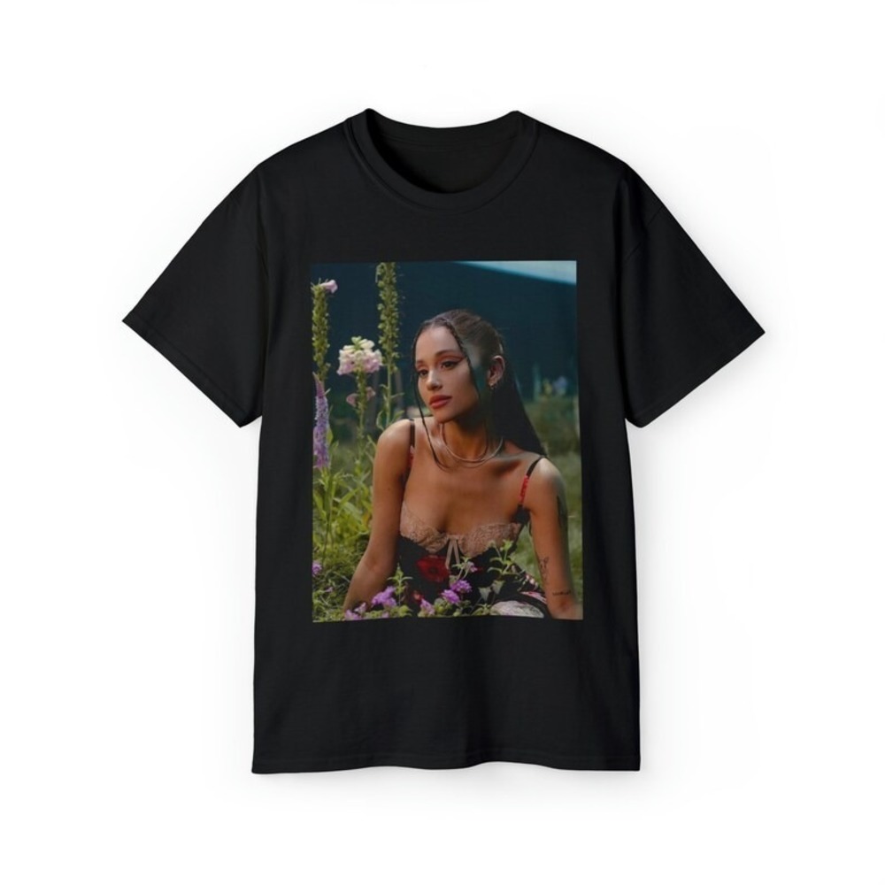 Ariana Grande Unisex T-Shirt, Ariana Grande Next To Flowers Shirt, Gift For Fan